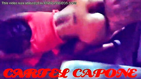 Cartel Capone ebony beauty in intense oral sex with big tits exposed