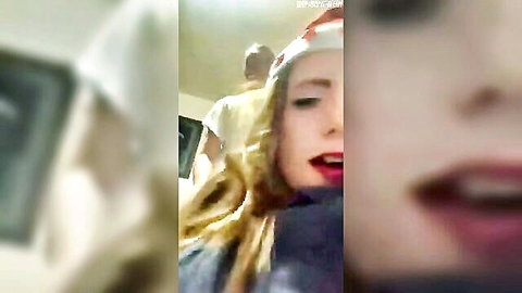 Blonde student close-up oral with doctor in amateur scene