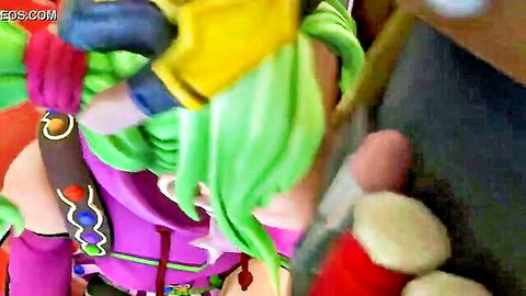 Fortnite Zoey green-haired CG model in deepthroat oral facefuck