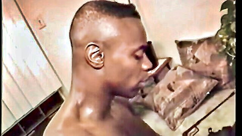 Muscular black man in ecstasy profile close-up from redhead mature riding giant BBC