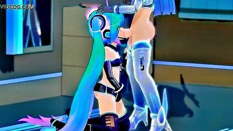 Futanari Cybra face fucking Hatsune Miku in cyber bodysuit