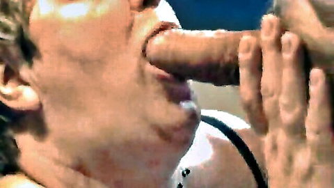 Mature blonde UK amateur giving homemade blowjob to partner