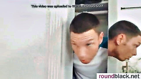 Brittney White peeking seductively at man in interracial tease