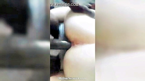 Big ass white woman in doggy style with massive cock stretching her pussy