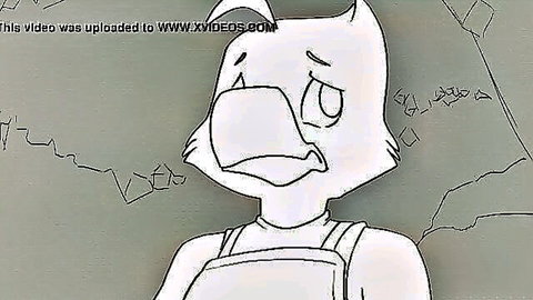 Sad anthropomorphic furry character in overalls from Warrior x Dragon Fur animated video