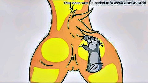 Foxy knots Chica's furry ass with canine toy in hentai scene