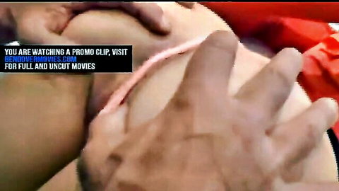 Man's hands spreading pale woman's ass cheeks exposing pink shaved pussy and tight asshole closeup