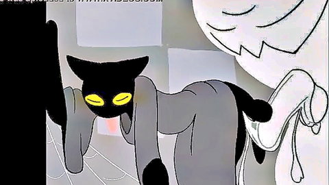Animated Momo catgirl gets stuffed by ghost in hentai scene