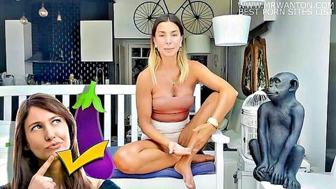 Roxy Fox explains dick ratings with eggplant emoji, blonde in pink top and shorts