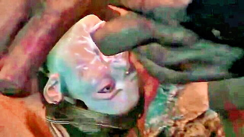Lara Croft deepthroating black cock in Tomb Raider parody scene