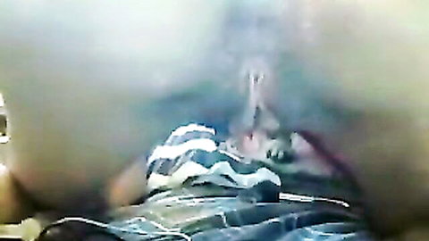 Blurry close-up of massive clitoris and exposed pussy