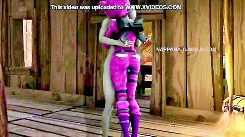 D.Va cosplay babe gets thighjob with hard cock squeezed between her thighs from behind