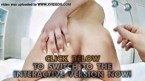 Athena Faris bent over naked, hands spreading her round ass in POV tease