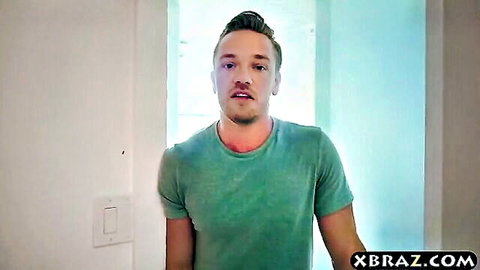 Stepson in green shirt catches dominant stepmom and joins the kinky fun