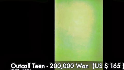 Outcall teen escort ad priced at 200000 Won or US $165 with green blurred background
