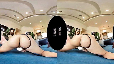 Charlotte Sins teases ass with dildo in VR solo from behind