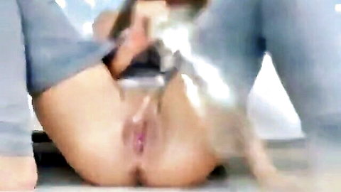 Korean girl solo masturbation with squirting, close-up exposed pussy
