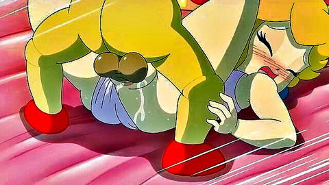 Blonde anime girl with big yellow ass in explicit penetration during magical pajama party