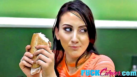Mandy Muse teases with ass meat sandwich in seductive pose