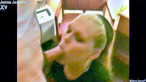 Blonde Kenna James deepthroats huge cock in amateur blowjob closeup
