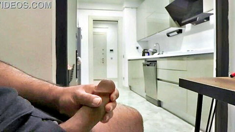 Muslim stepmom catches stepson jerking off in kitchen, leads to tight ass fuck