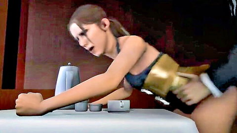 Zoey bent over in intense doggy style sex with man behind