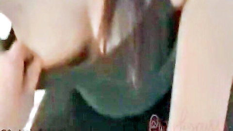 Sexy brunette with tattoo licks lips seductively in closeup POV tease