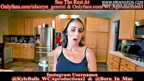 Lauryn Mae hot MILF in black tank top kitchen tease