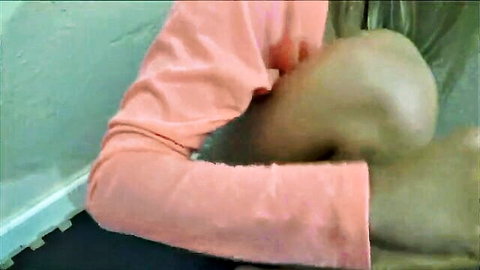 Fit sister in pink top during gym workout, ass and tits teased