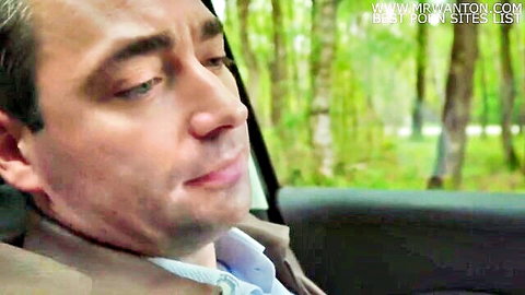Ricky Mancini pensive in car suit, French casting blowjob scene