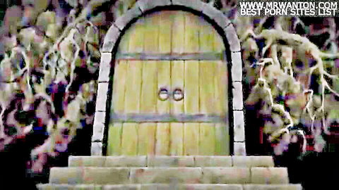 Fantasy dungeon wooden door in dark cave, Kuroinu Episode 6 hentai thumbnail
