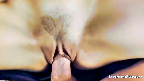 Sexy amateur sweetheart creampied in close-up vaginal penetration