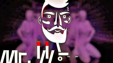 Stylized bearded man in purple tones, exploring cuckold lifestyle beyond porn