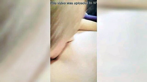 Blonde woman buries face in pussy for intense cunnilingus closeup