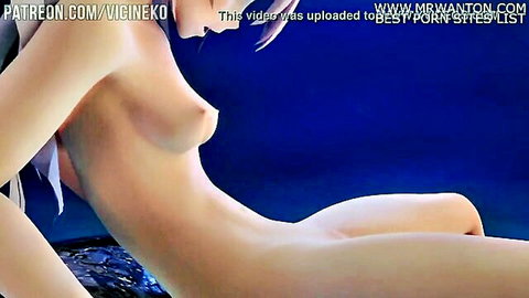 Keqing nude hunting slime in erotic hentai scene