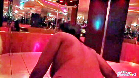 Julz Gotti curvy Latina bending over pole nude striptease