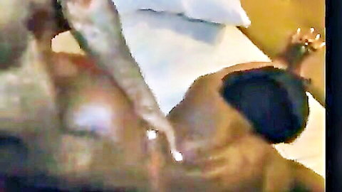 Ebony couple in intense doggy style penetration from behind