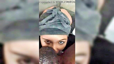 Aaliyah Hadid in hijab sucking massive BBC passionately