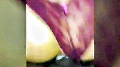 Close-up of sexy girlfriend's wet pink pussy in amateur video