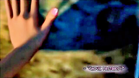 Blurry close-up of woman's hand with pink nails extended, adult video thumbnail