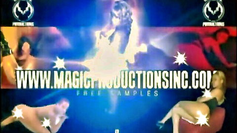 Sexy silhouetted babes spreading legs and posing seductively in glowing promo banner