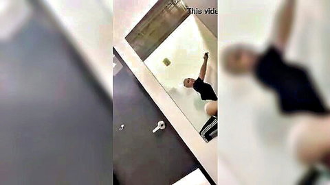 Blurry amateur thot rides cock in mall dressing room mirror