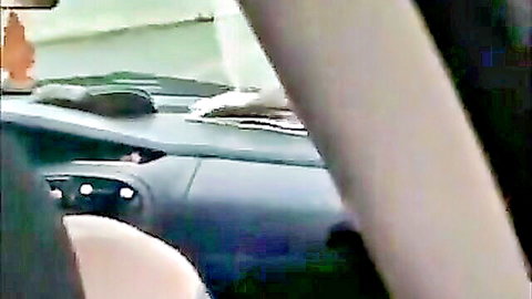Curvy blonde mooning bare ass in parking lot near vines