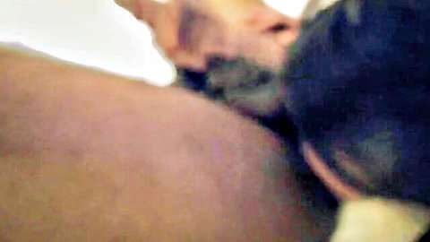 Latina girl sucking big black cock and eating ass close-up