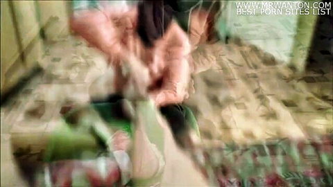 Blurry Russian femdom mistress in knee socks humiliates slave licking her boots
