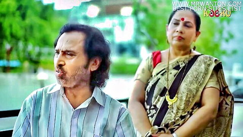 Indian bhabhi in saree with bhaiya in intense outdoor scene from Bhaiya Ki Biwi