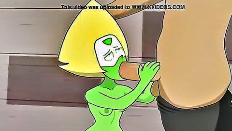 Animated Peridot from Steven Universe gives blowjob in audition scene