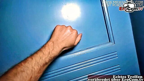 POV hand opening door for German blonde tattoo slut pickup