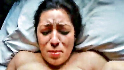 Lalin Latina girl in agonorgasmos, topless crying face closeup