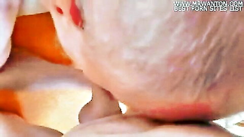 Close-up of wife sucking stranger's cock in intense cuckold scene